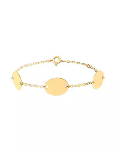 Bracelet Trois Médailles Ovales en Or Personnalisable