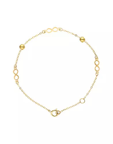 Bracelet Infini Or et Boules en Or Jaune 18K