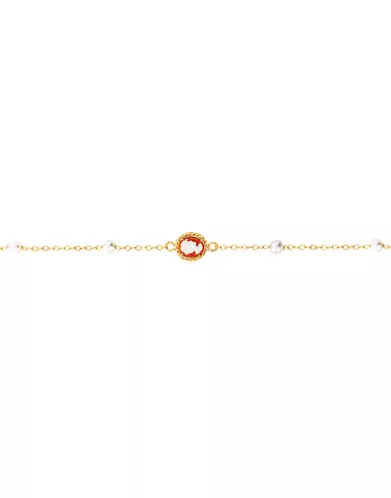 Bracelet Or jaune Camée et Perles