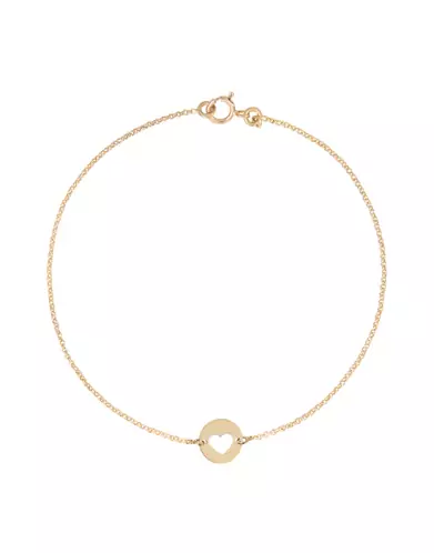 Bracelet Or jaune 18K Coeur Ajouré