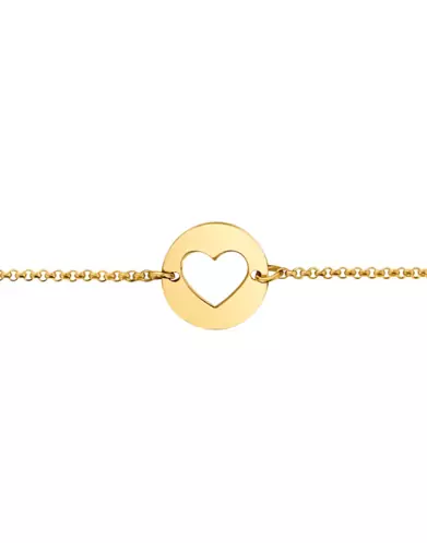 Bracelet Or jaune 18K Coeur Ajouré