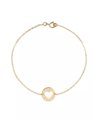 Bracelet Or jaune 18K Coeur Ajouré Rock