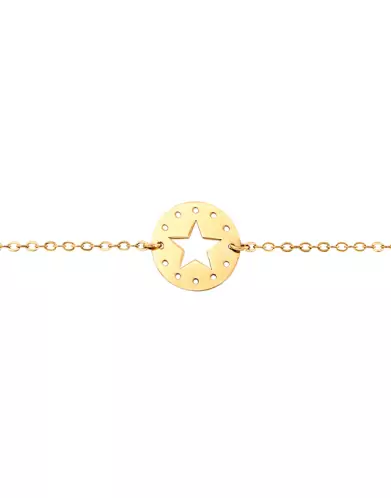 Bracelet Or jaune 18K Etoile Ajourée Rock