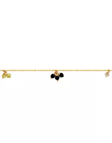Bracelet Or jaune 18K Pampilles Pierres Fines foncés