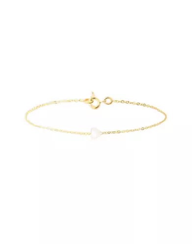 Bracelet Enfant en Or Jaune 18K Cœur de Nacre