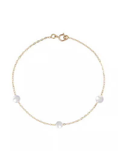 Bracelet Or jaune 18K 3 Pastilles de Nacre