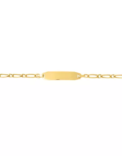 Bracelet Identité Bébé plaque Ovale Maille alternée - Modèle léger