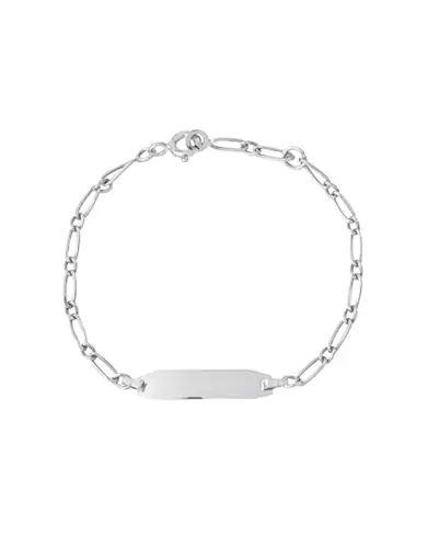 Bracelet Identité Bébé plaque Ovale Maille alternée - Modèle léger