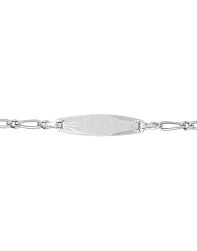 Bracelet Identité Bébé plaque ovale brossée Maille alternée 1/1