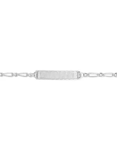 Bracelet Identité Bébé plaque brossée rectangle Maille alternée