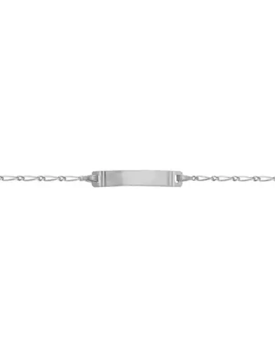 Bracelet Identité Bébé plaque rectangle rainurée Maille alternée
