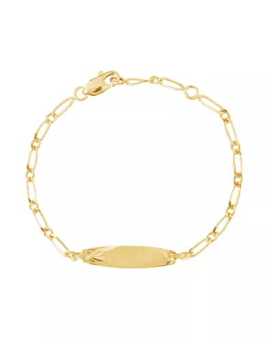 Bracelet Identité Bébé plaque ovale brossée Maille alternée 1/1