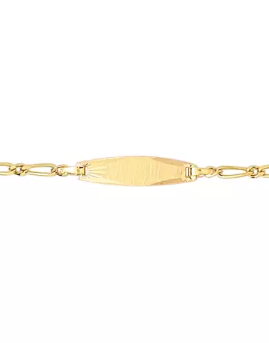 Bracelet Identité Bébé plaque ovale brossée Maille alternée 1/1