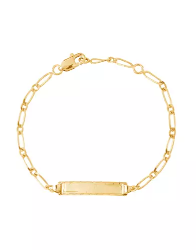 Bracelet Identité Bébé plaque brossée rectangle Maille alternée