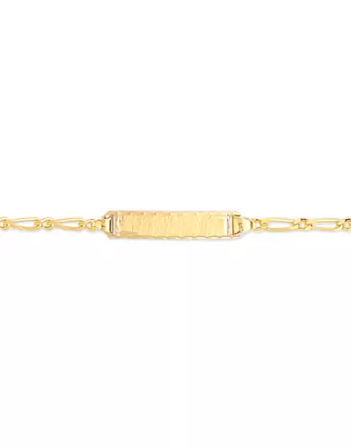 Bracelet Identité Bébé plaque brossée rectangle Maille alternée