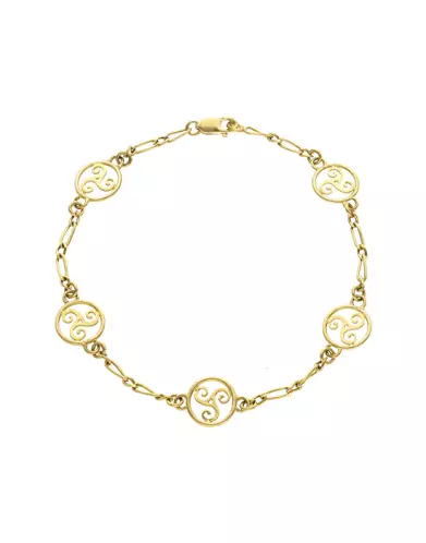 Bracelet en Or Jaune 18K Triskell