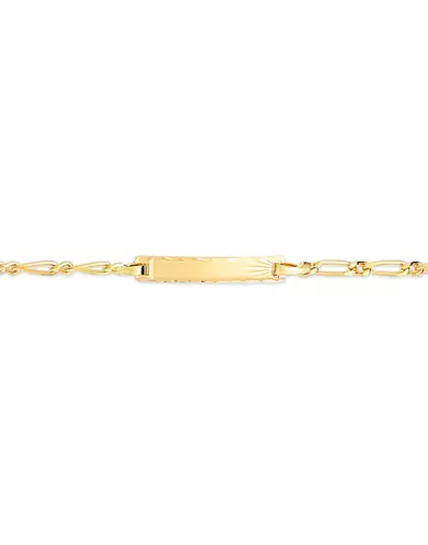 Bracelet Identité Bébé plaque rectangle étoilée Maille alternée