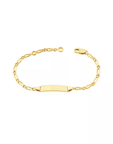 Bracelet Identité Bébé plaque rectangle Maille alternée Petit Modèle