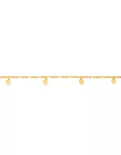 Bracelet 4 Pampilles Coeur en Or jaune