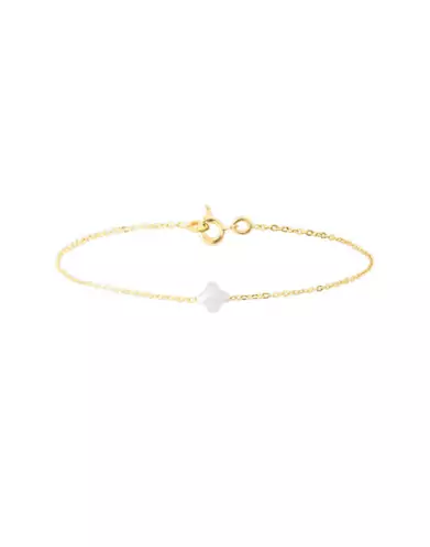 Bracelet en Or Jaune 18K Trèfle de Nacre