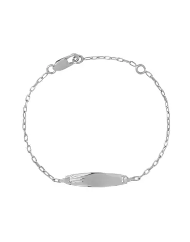 Bracelet Identité Bébé plaque ovale Maille Forçat Soleil