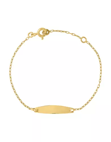 Bracelet Identité Bébé 18K Plaque Ovale