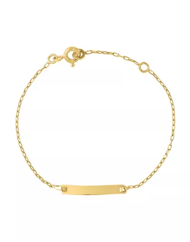Bracelet Identité Bébé 18K Plaque Rectangle