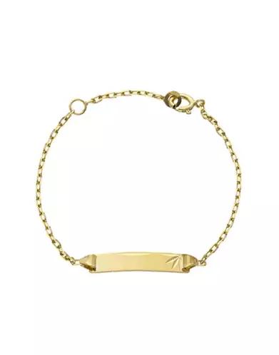 Gourmette Bébé Or Maille Forçat Motif Soleil