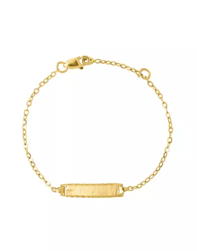Bracelet Identité Bébé plaque Rectangle Brossée Biseautée Maille forçat