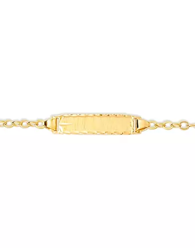 Bracelet Identité Bébé plaque Rectangle Brossée Biseautée Maille forçat