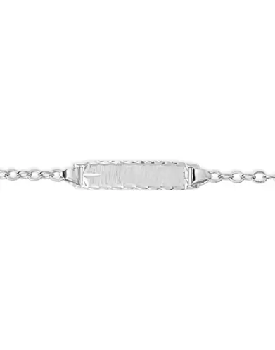 Bracelet Identité Bébé plaque Rectangle Brossée Biseautée Maille forçat