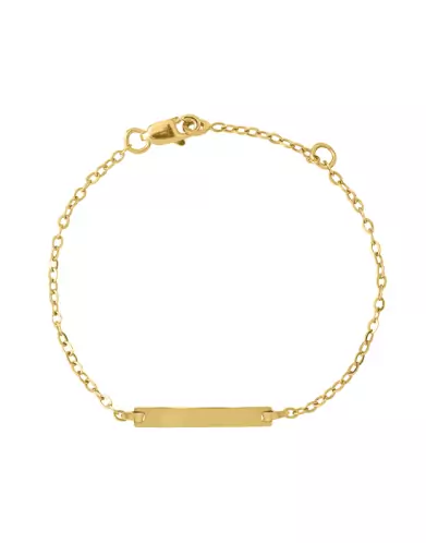 Gourmette Bébé 18K Plaque Fine
