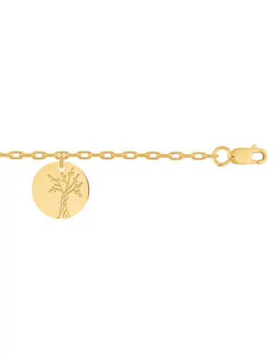 Bracelet Breloque Médaille Arbre de Vie en Or jaune 18K