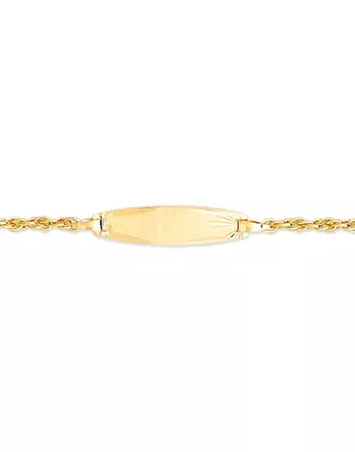 Bracelet Identité Bébé plaque ovale Maille Corde