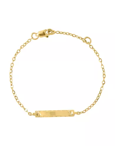 Bracelet Identité Bébé plaque Rectangle Biseautée Maille forçat