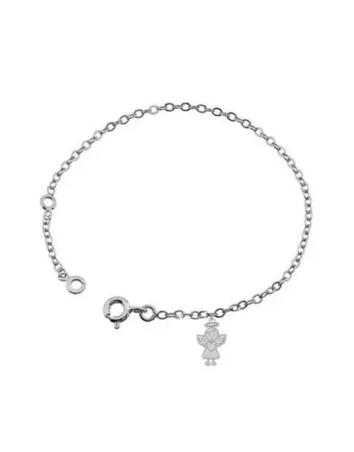 Bracelet Breloque Gravé Ange Fille en Or