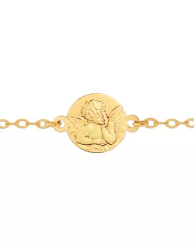 Bracelet Médaille Ange qui pense en Or