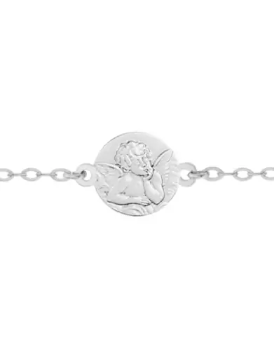 Bracelet Médaille Ange qui pense en Or