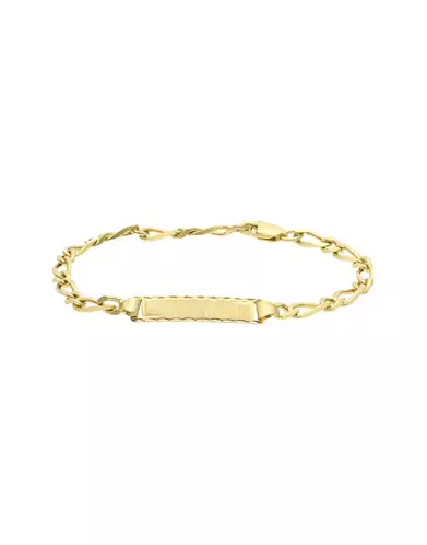 Bracelet Identité Bébé plaque brossée rectangulaire Maille alternée