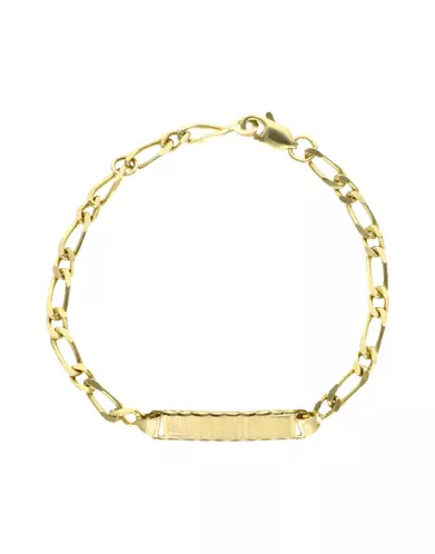 Bracelet Identité Bébé plaque brossée rectangulaire Maille alternée