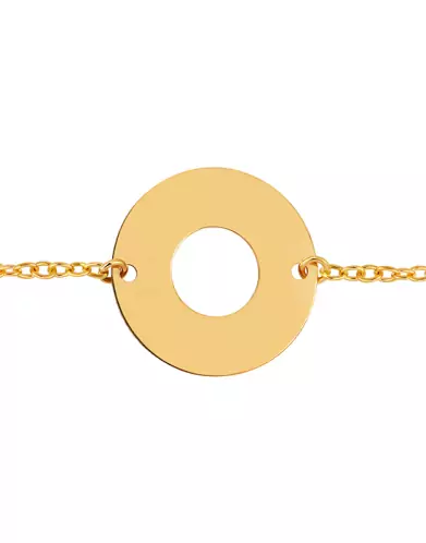 Bracelet Ajouré Centre Rond Chaîne Forçat Personnalisable pour enfant