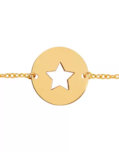 Bracelet Ajouré Centre Étoile Chaîne Forçat Personnalisable pour enfant