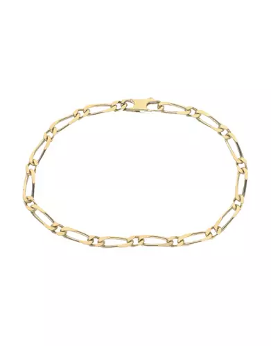 Bracelet Homme Maille Alternée 1/1 en Or Jaune 18K