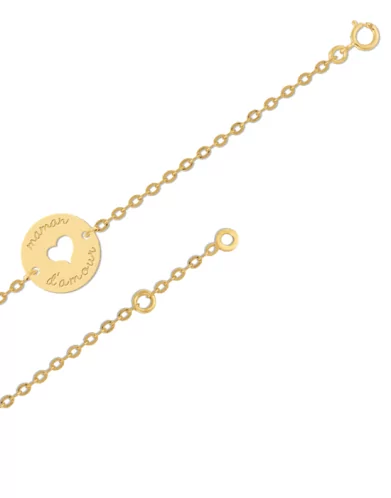 Bracelet Médaille Ronde ajourée Coeur 