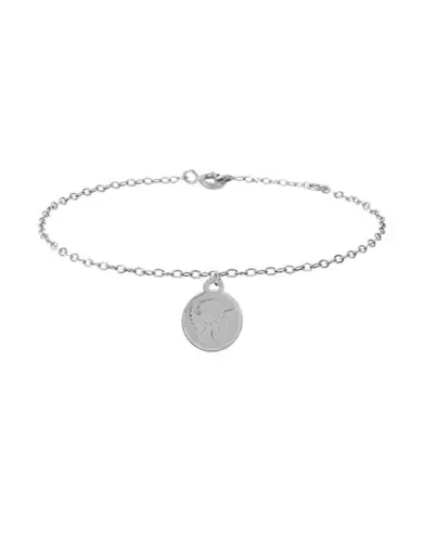 Bracelet Breloque Médaille Ange Penseur en Or