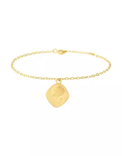Bracelet Breloque Médaille Ange en Or