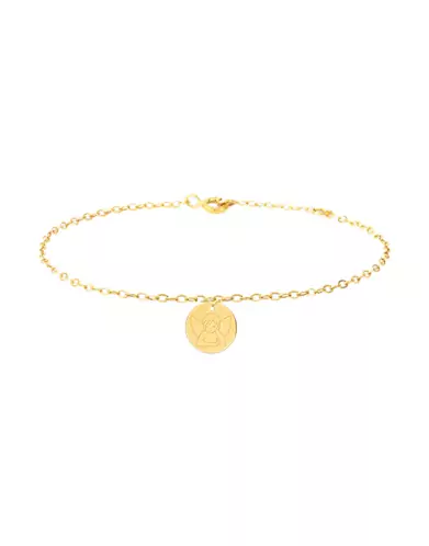 Bracelet Breloque Médaille Ange en Or