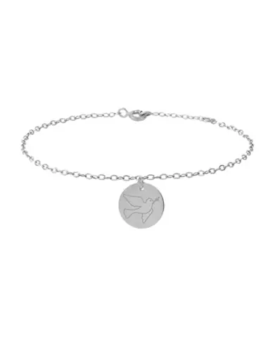 Bracelet Breloque Médaille Colombe en Or