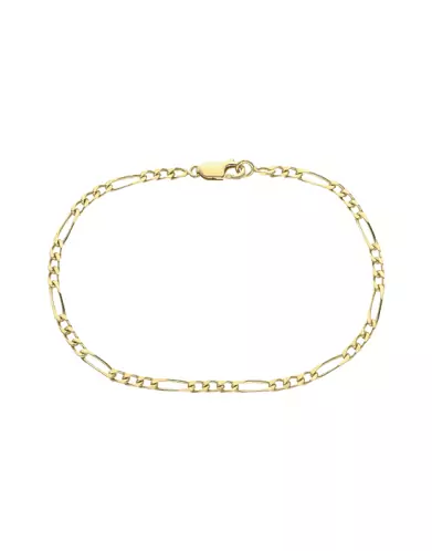 Bracelet Homme Maille Alternée 3/1 en Or Jaune 18K