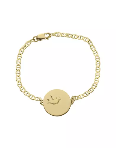 Bracelet Identité bébé Ronde Colombe Maille Marine